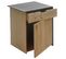 Chevet Hwc-l76 Bois Massif 60x50x40cm, Naturel Avec Aspect Métal