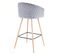 2x Tabouret De Bar Hwc-d72, Chaise, Avec Dossier, Tissu ~ Velours, Gris