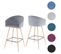 2x Tabouret De Bar Hwc-d72, Chaise, Avec Dossier, Tissu ~ Velours, Gris