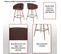 2x Tabouret De Bar Hwc-d72, Chaise, Avec Dossier, Tissu ~ Velours, Gris