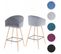 2x Tabouret De Bar Hwc-d72, Chaise, Avec Dossier, Tissu ~ Velours, Gris