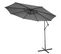 Parasol Déporté Acerra, Ø 3m Inclinable, Polyester 11kg ~ Gris Avec Socle À Poids