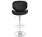 Tabouret De Bar Foxrock Bois Courbé Design Rétro Gris Similicuir Noir