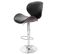 Tabouret De Bar Foxrock Bois Courbé Design Rétro Gris Similicuir Noir