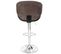 Tabouret De Bar Foxrock Bois Courbé Design Rétro Gris Similicuir Noir