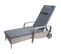 Chaise Longue Carrara En Polyrotin, Aluminium ~ Gris, Coussin Gris Foncé