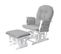 Fauteuil Relax Hwc-c76 Tissu Gris Clair Monture Blanche