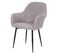 Lot De 6 Chaises De Salle à Manger Hwc-f18 Tissu/textile Gris Pieds Noirs