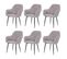 Lot De 6 Chaises De Salle à Manger Hwc-f18 Tissu/textile Gris Pieds Noirs