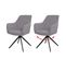 Lot De 2 Chaises De Salle à Manger Hwc-l79 Auto-position Tissu/textile Gris Clair