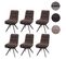 Lot De 6 Chaises De Salle à Manger Hwc-g66 Tissu/textile Brun-brun Foncé