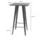 Table Mange Debout Hwc-a73 107x60x60cm Noir