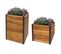 Set De 2 Bacs à Plantes Hwc-l23 Outdoor Acacia Bois Certifié Mvg Aluminium Brun