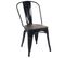 2x Chaise De Bistro Hwc-a73 Métal Design Industriel Noir