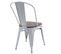 2x Chaise De Bistro Hwc-a73 Métal Design Industriel Gris