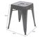 4x Tabouret Hwc-a73 En Métal, Design Industriel, Empilable ~ Gris