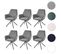 6x Chaise De Salle à Manger Hwc-g67 Velours Gris Foncé