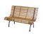 Banc De Jardin Hwc-f97, Banc En Bois, Fonte, 3 Places, 122cm, 22kg ~ Marron Clair