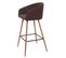 Lot De 2 Tabourets De Bar Hwc-d7 Métal Imitation Bois Tissu/textile, Marron