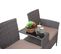 Banc Avec Table En Polyrotin Hwc-e24, 132cm ~ Gris, Coussin Crème