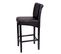 Tabouret De Bar Hwc-c33 Bois Noir Mat Pieds Foncés Similicuir