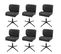 Lot De 6 Chaises De Salle à Manger Hwc-h42 Tissu/textile Gris Foncé Pied Noir