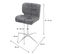 Chaise De Bureau Hwc-h42 Tissu Gris Foncé Pied Noir