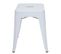 4x Tabouret Hwc-a73, Métal, Style Industriel, Empilable ~ Blanc