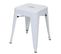 4x Tabouret Hwc-a73, Métal, Style Industriel, Empilable ~ Blanc