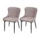 2x Chaise De Salle À Manger Hwc-h79 Métal Vintage Tissu Textile Gris