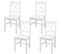 4x Chaise De Salle à Manger Hwc-f77, Style Rustique-cottage, En Bois Massif ~ Blanc