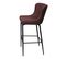 Tabouret De Bar Hwc-h79 Vintage Avec Repose Pied Tissu Textile Marron