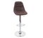 Tabouret De Bar Hwc-a67 Tissu Textile Vintage Brun Foncé Base Chromée