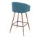 2x Tabouret De Bar Hwc-d72, Avec Dossier, Tissu ~ Turquoise