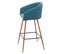 2x Tabouret De Bar Hwc-d72, Avec Dossier, Tissu ~ Turquoise