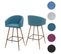 2x Tabouret De Bar Hwc-d72, Avec Dossier, Tissu ~ Turquoise