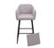 Tabouret De Bar Hwc-h93 Tissu Textile Gris Clair