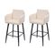 2x Tabouret De Bar Hwc-h93 Similicuir Crème Beige