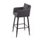 2x Tabouret De Bar Hwc-h93 Tissu Textile Gris Foncé