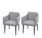 2x Chaise De Salle À Manger Hwc-h93 Tissu Textile Gris Clair