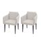 2x Chaise De Salle À Manger Hwc-h93 Tissu Textile Crème-beige