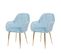 2x Chaise De Salle À Manger Hwc-f18 Velours Menthe Pieds Dorés