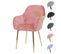 Chaise De Salle à Manger Hwc-f18 Velours Vieux Rose Pieds Dorés