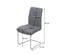 6x Chaise De Salle à Manger Hwc-h70 Tissu Textile Acier Brossé Gris Foncé