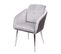 Chaise De Salle À Manger Hwc-g48 Similicuir Velours Avec Accoudoirs Gris