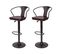 2x Tabouret De Bar Hwc-h10b Industriel Vintage Noir Marron