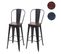 2x Tabouret De Bar Hwc-h10c Métal Similicuir Chesterfield Industriel Noir Marron