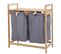 Corbeille à Linge Hwc-b83 Bambou 74x64x33cm 70l Gris Foncé