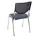 4x Chaise Visiteur T401 Tissu Textile Siége Gris Foncé Pieds Chromés