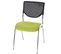 Chaise Visiteur T401 Tissu Textile Siège Vert Pieds Chromés